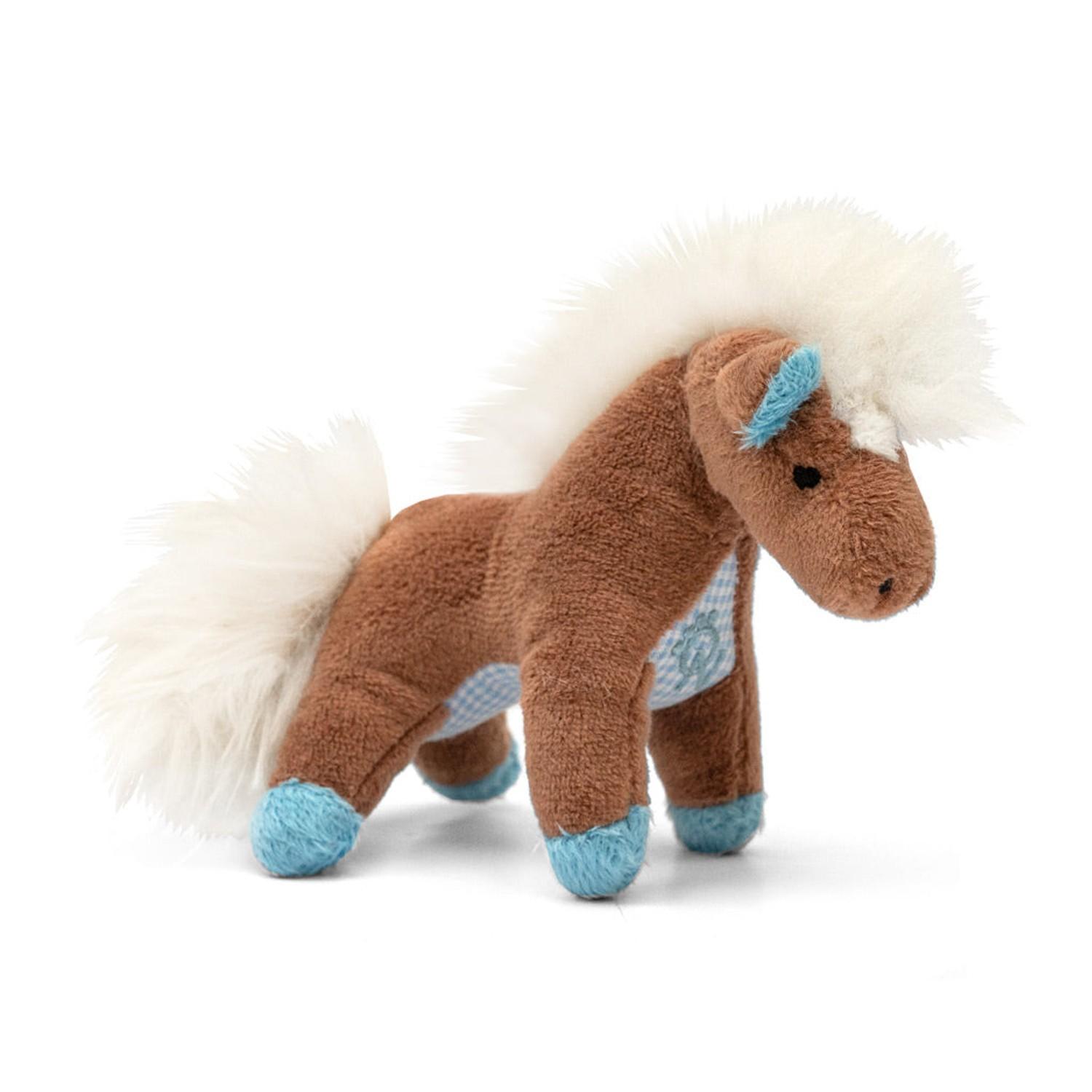 Oscar Newman Farm Friends Pipsqueak Dog Toy - Pony Blue