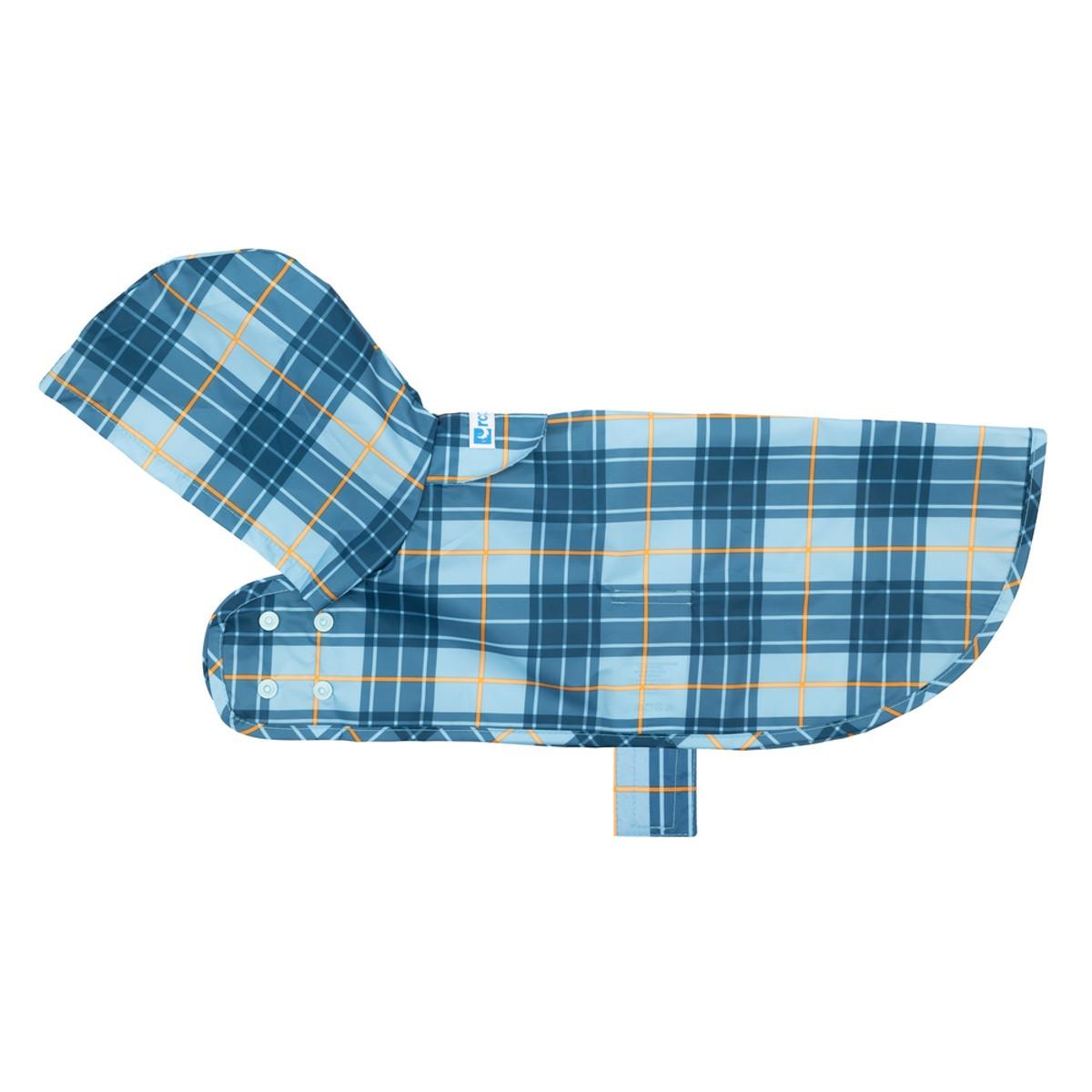 RC Pet Packable Dog Rain Poncho - Blue Plaid