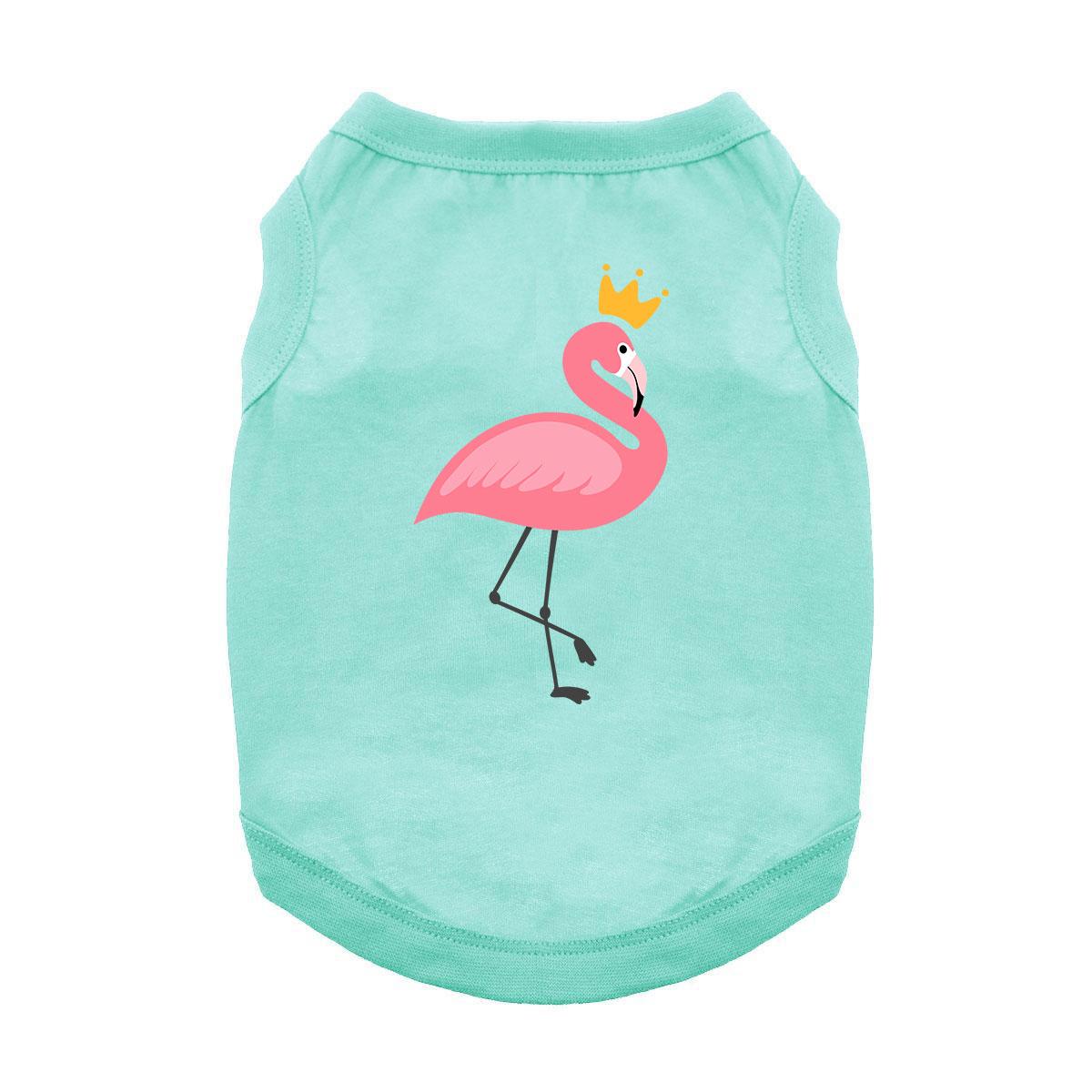 Royal Flamingo Dog Shirt - Aqua