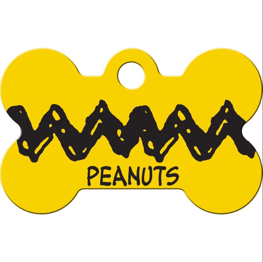Peanuts Bone Small Engravable Pet I.D. Tag - Zig Zag