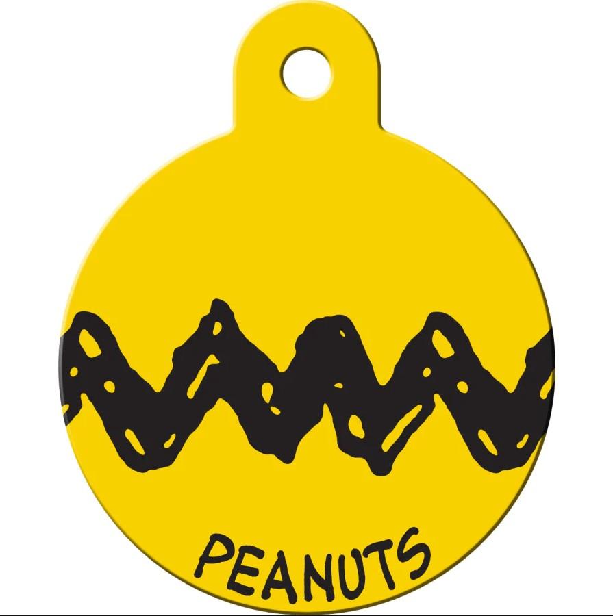 Peanuts Large Circle Engravable Pet I.D. Tag - Zig Zag
