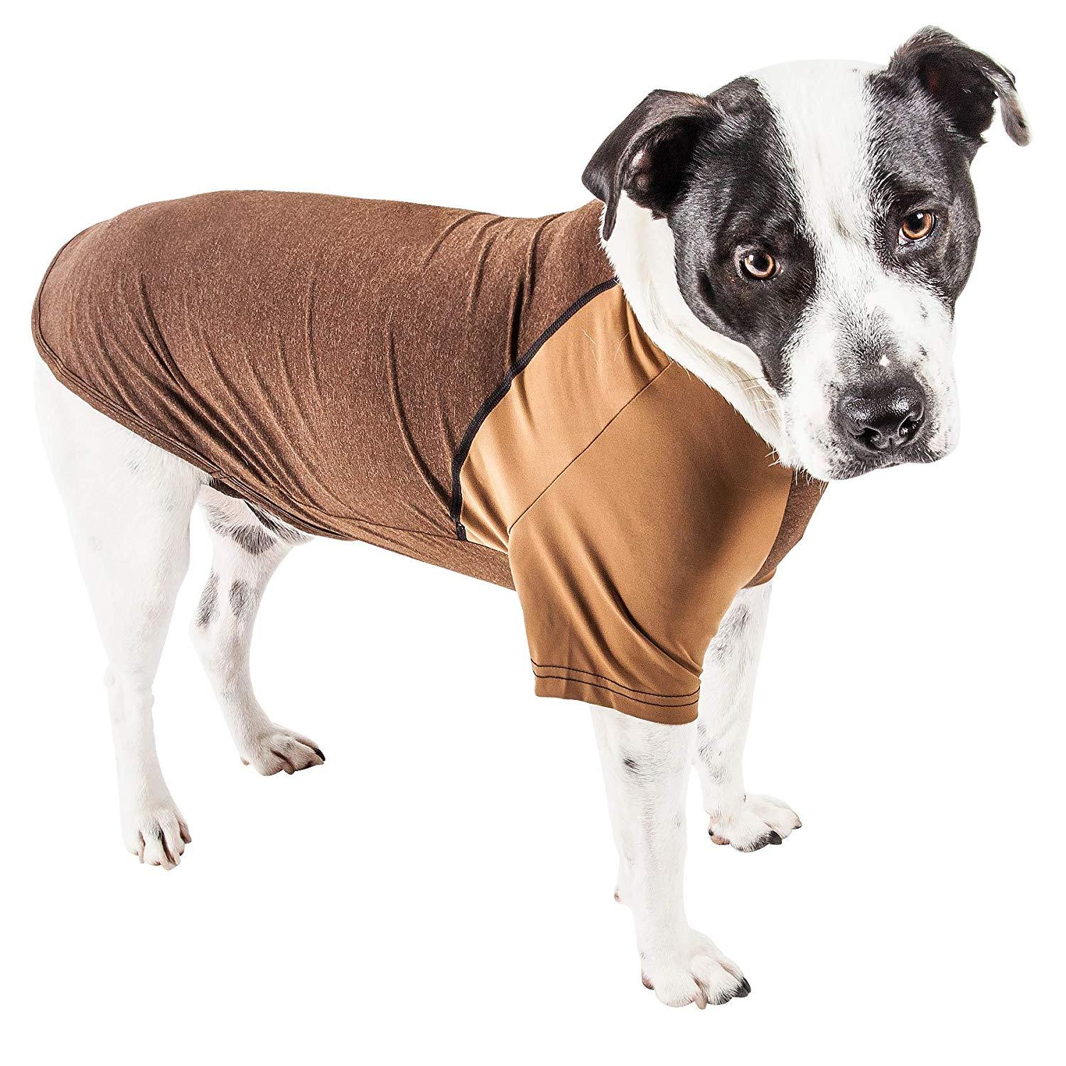 Pet Life ACTIVE Hybreed Two-Toned Performance Dog T-Shirt - Brown