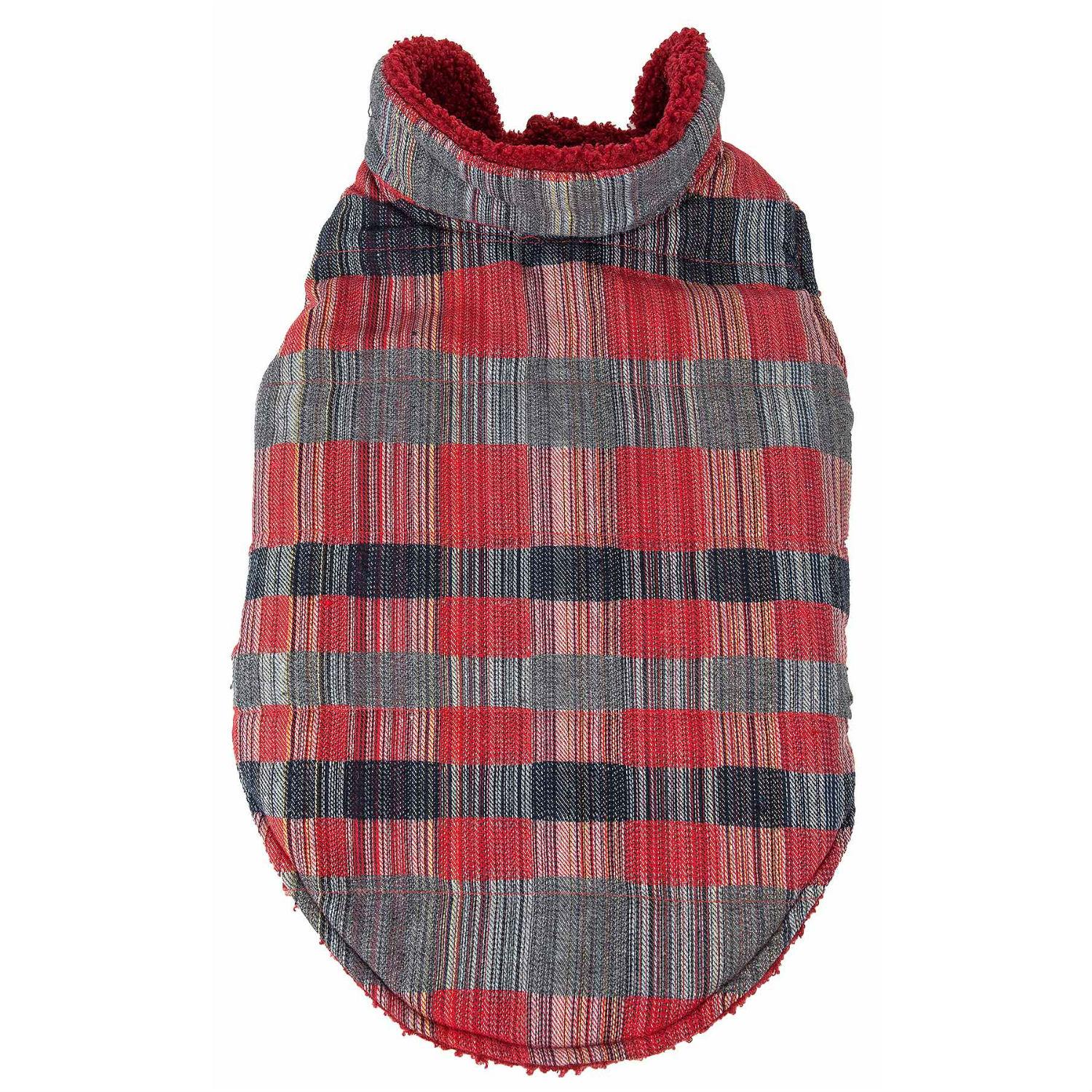 Pet Life Scotty Tartan Classical Plaid Insulated Dog Coat - Red