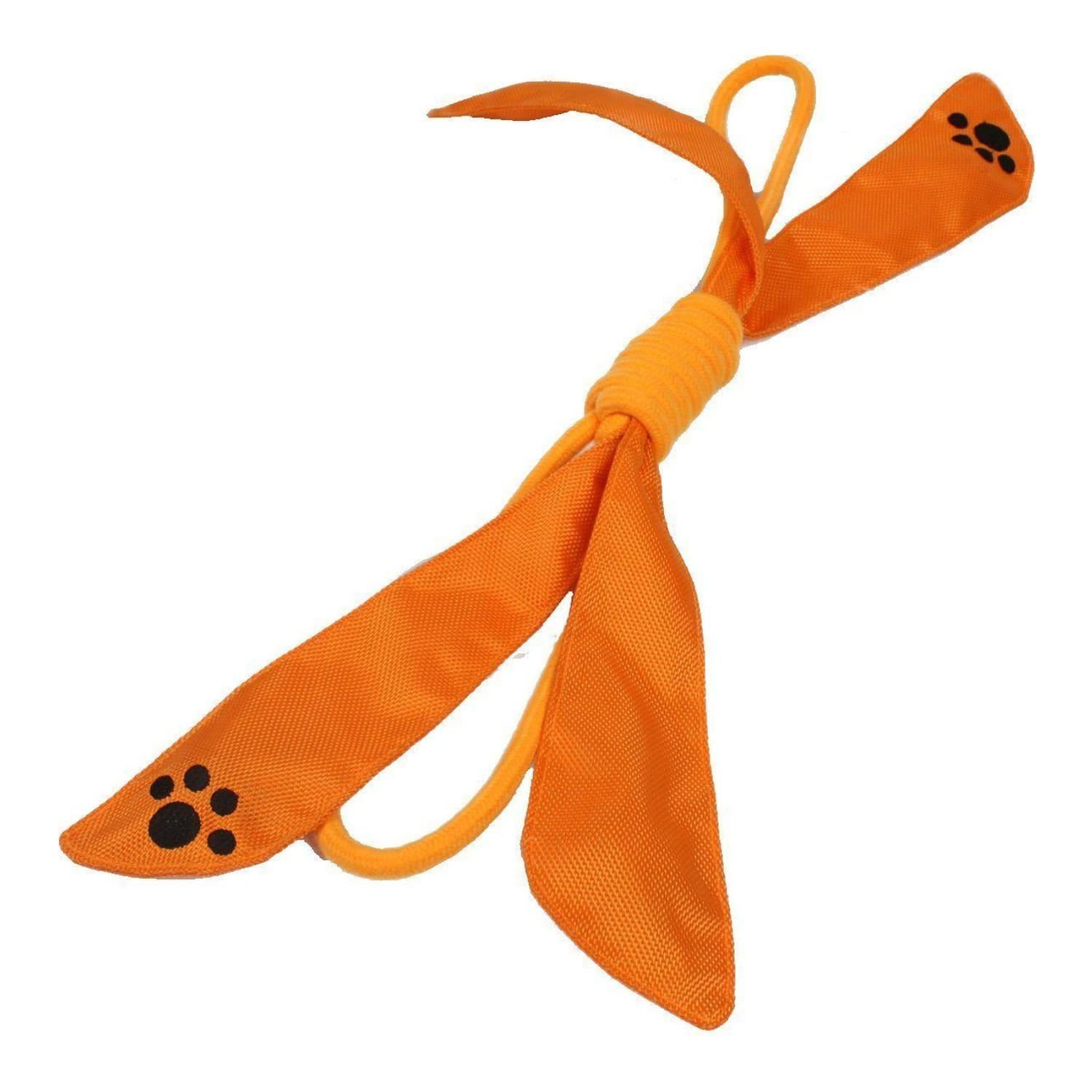 Pet Life Extreme Bow Sporty Rope and Squeak Dog Toy - Orange