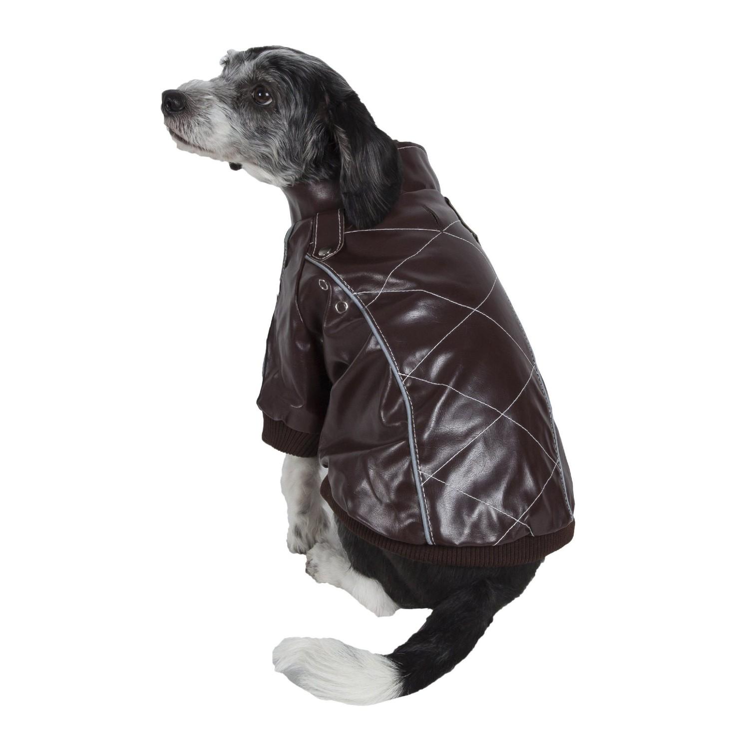 Pet Life Wuff-Rider Suede Stitched Dog Jacket