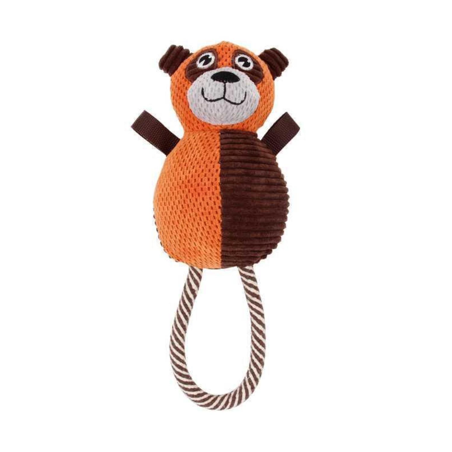 Pet Life Huggabear Natural Jute Plush Dog Toy - Orange/Dark Brown