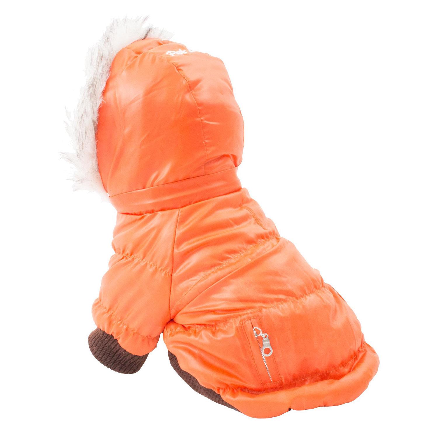 Pet Life Metallic Ski Parka Dog Coat - Orange
