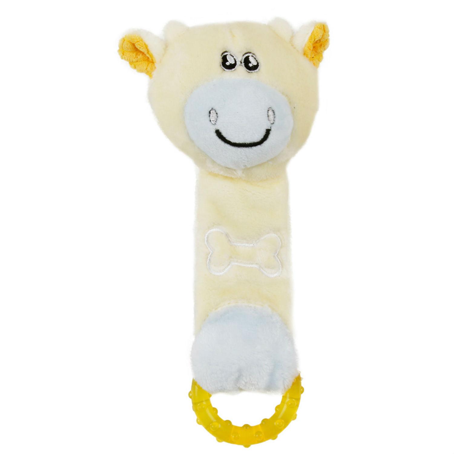 Pet Life Moo-Born Teething Cat and Dog Toy - Yellow