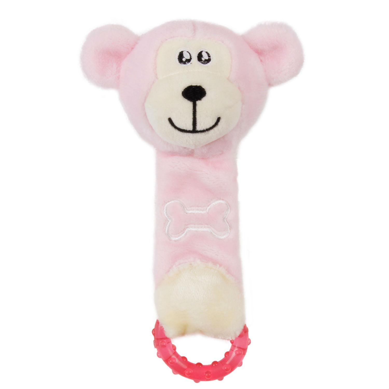 Pet Life Moo-Born Teething Cat and Dog Toy - Pink