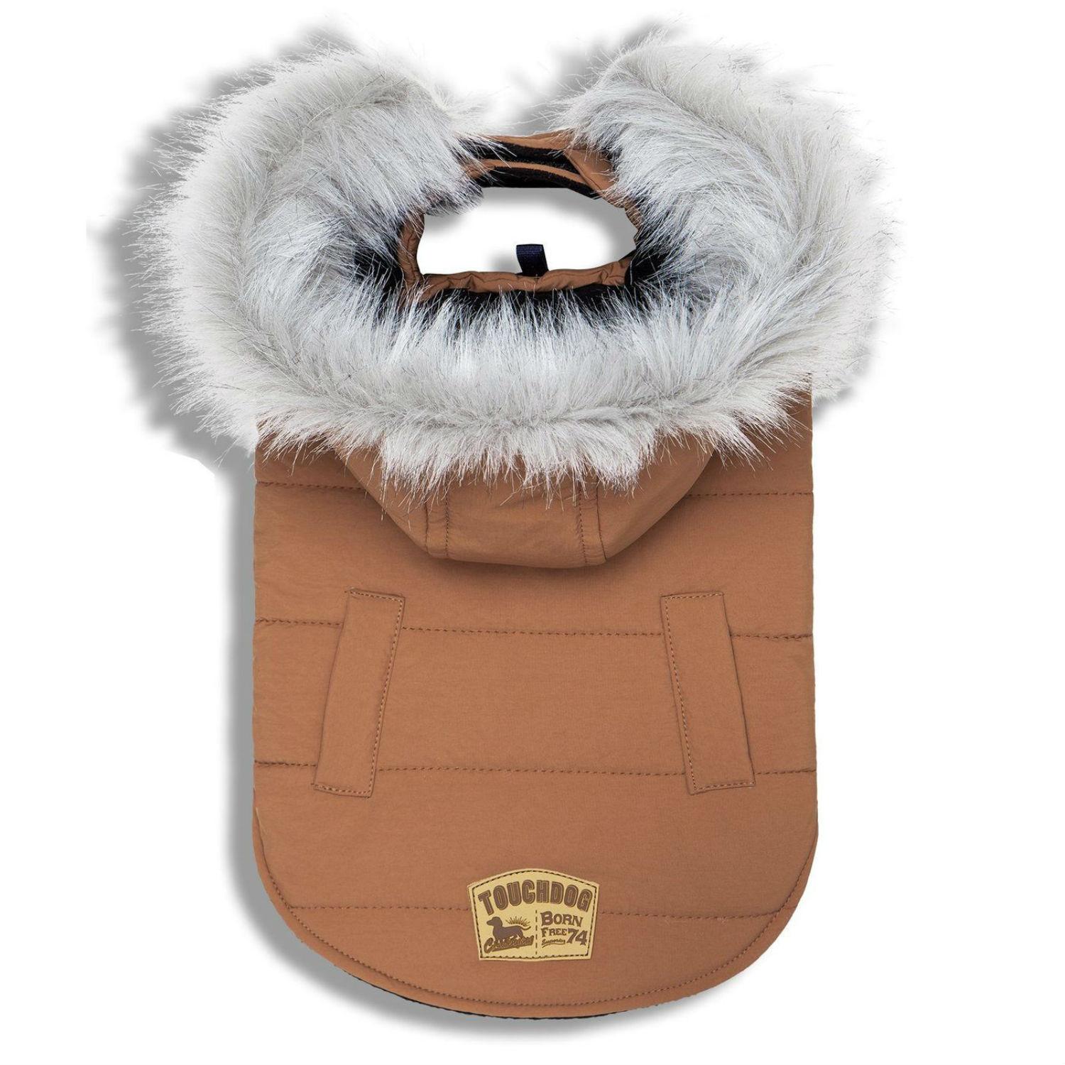 Pet Life Touchdog Eskimo-Swag Winter Dog Coat - Brown