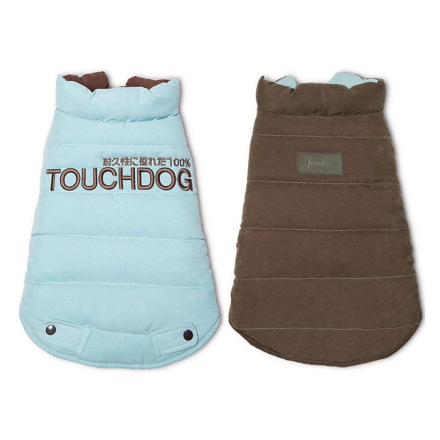 Pet Life Touchdog Waggin Swag Reversible Dog Coat - Blue/Brown