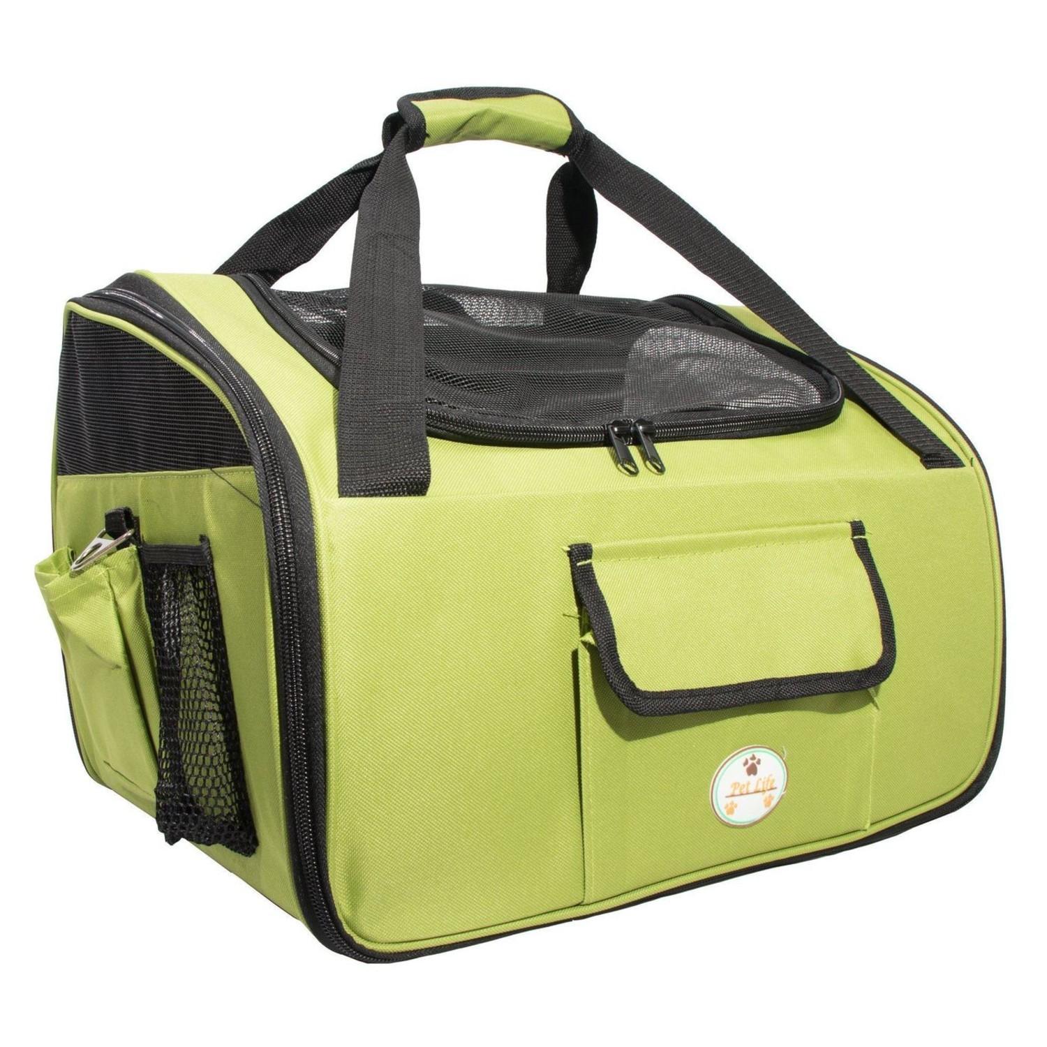 Pet Life Ultra-Lock Collapsible Folding Pet Carseat Dog Carrier - Olive Green
