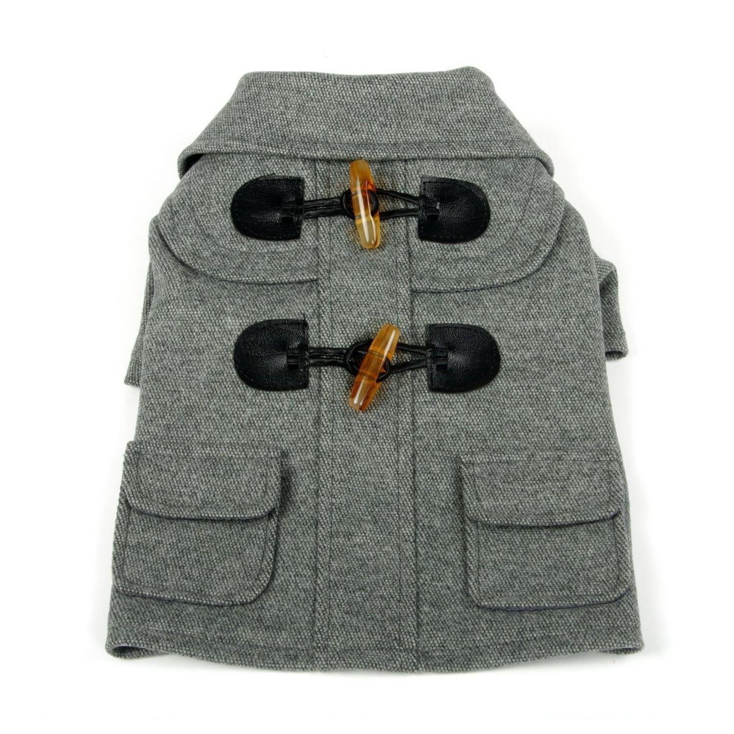 Pet Life Military Static Wool Dog Jacket - Gray