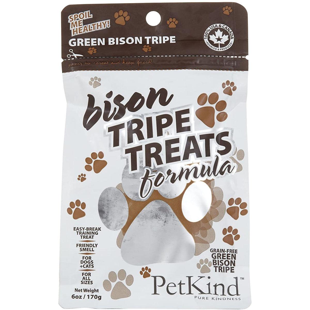 PetKind Grain-Free Green Bison Tripe Dog and Cat Treats
