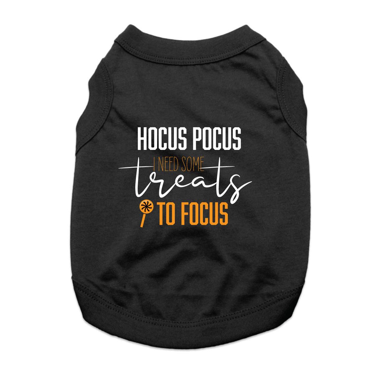 Hocus Pocus I Need Treats to Focus Dog Shirt - Black