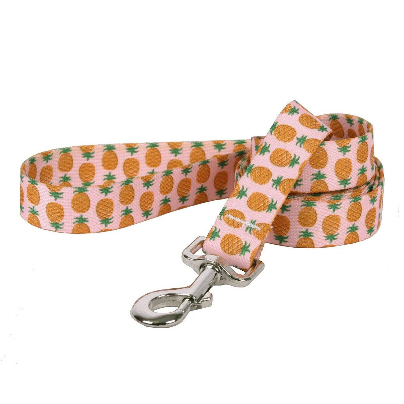 Pineapples Dog Leash by Yellow Dog - Pink