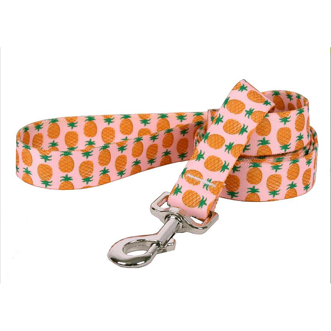 Pineapples on Pink Dog Leash by Yellow Dog