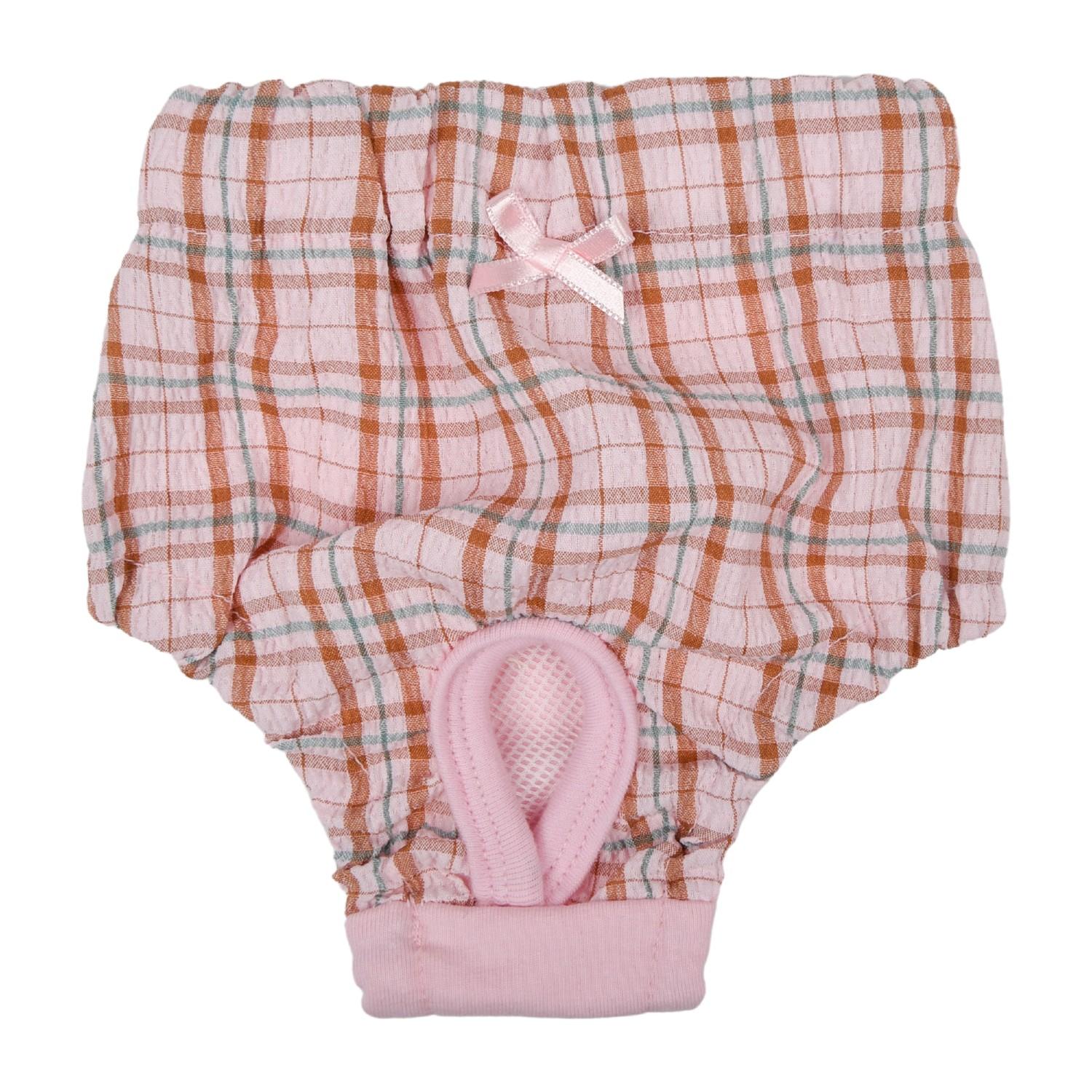 Pinkaholic Eulalia Checkered Dog Sanitary Pants - Indian Pink