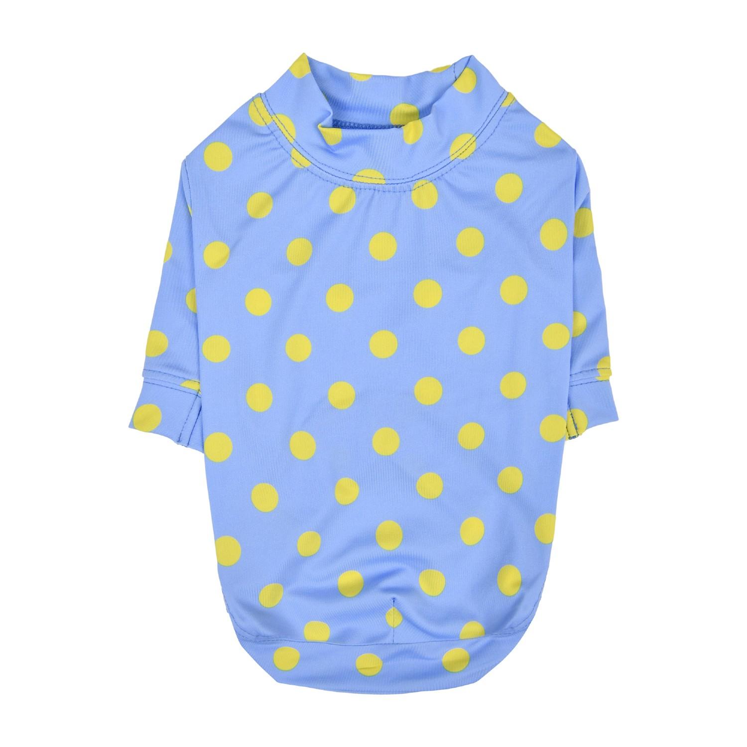 Pinkaholic Pamina Polka Dot Rounded Dog Shirt - Blue