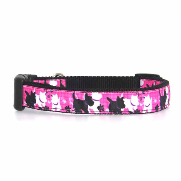 Pink Plaid Scottie Pups Dog Collar