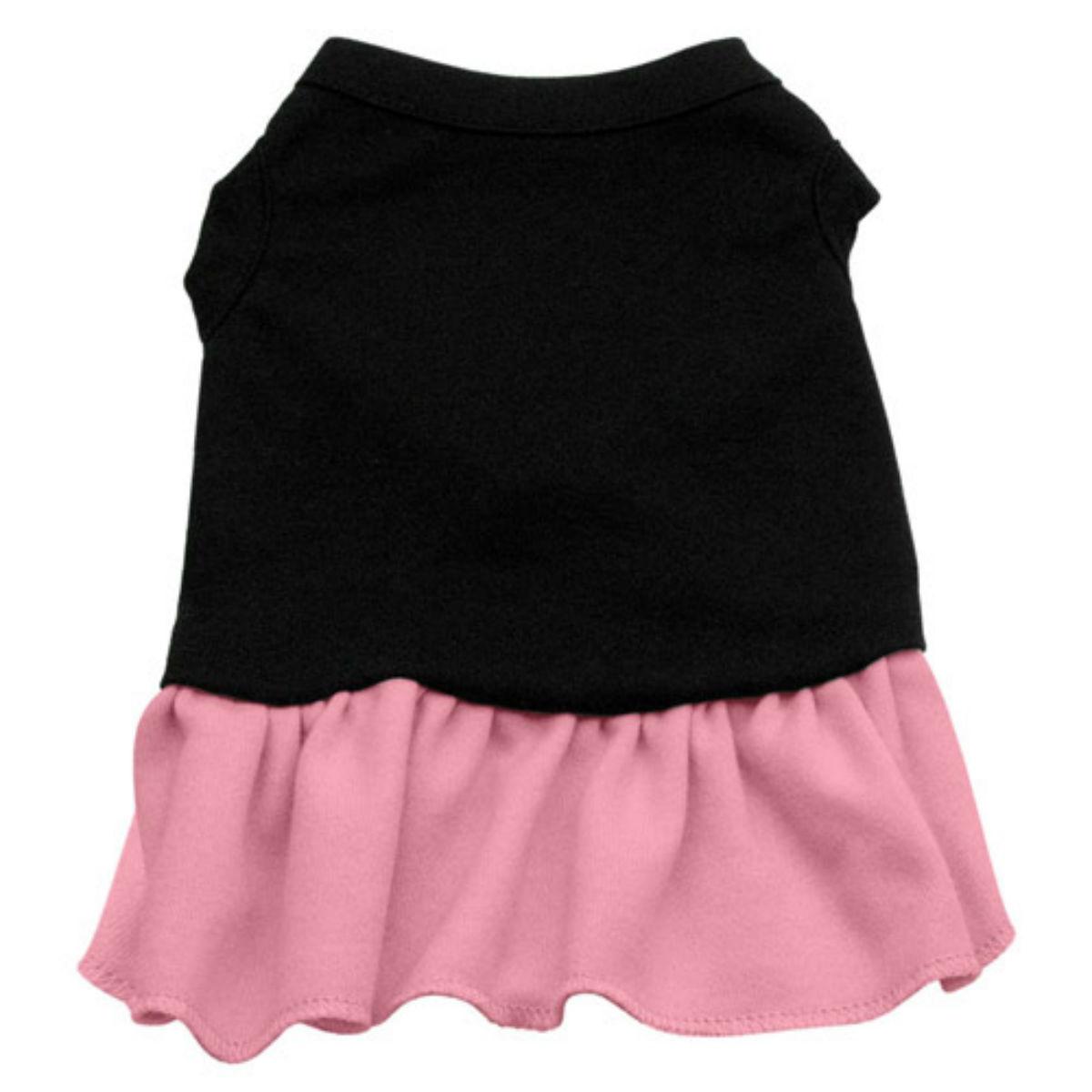 Plain Two Toned Dog and Cat Dress - Black with Light Pink Skirt