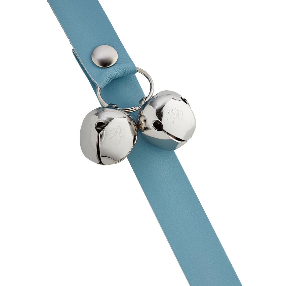 Poochie Bells Dog Doorbell Premium Leather Design - Caribbean Blue