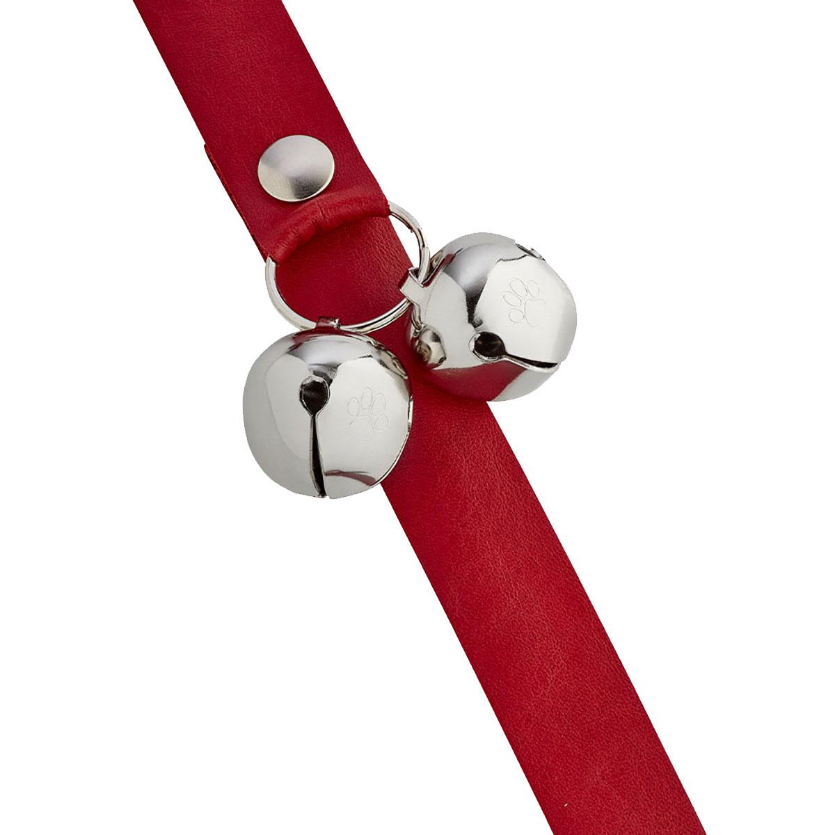 Poochie Bells Dog Doorbell Premium Leather Design - Pomegranate