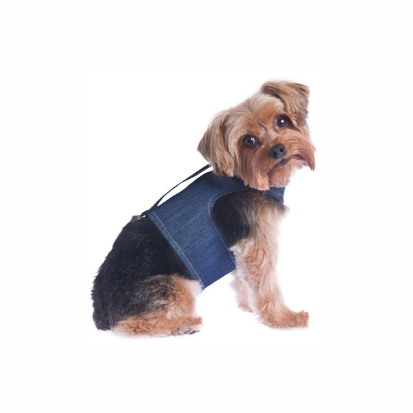 RuffLuv NYC Power Reversible Dog Harness - Denim & Suede