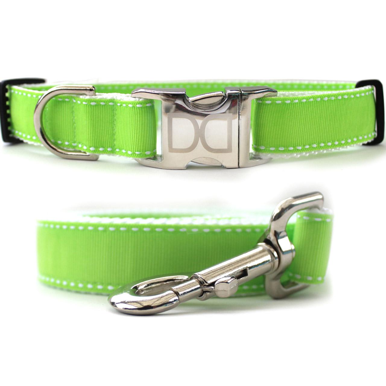 Diva Dog Preppy Dog Collar and Leash Set - Lime