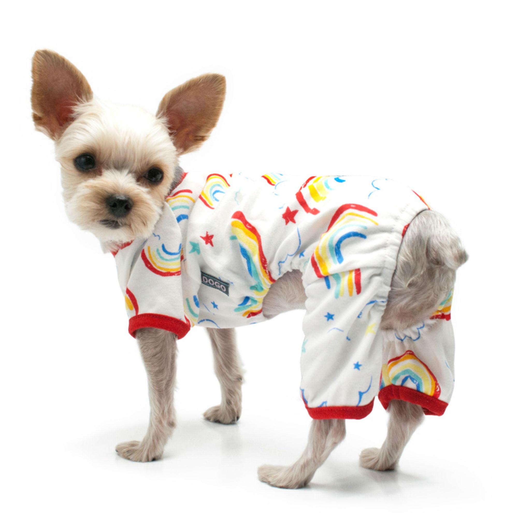 Rainbow Dog Pajamas by Dogo - Red