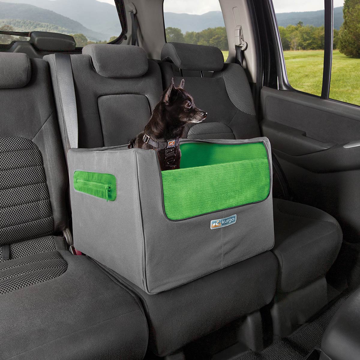 Kurgo Rear Skybox Dog Booster Seat - Green and Gray