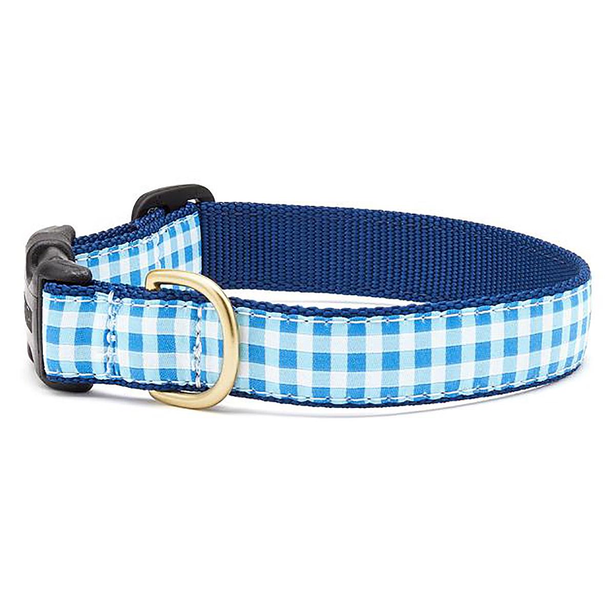 Blue Gingham Dog Collar by Up Country