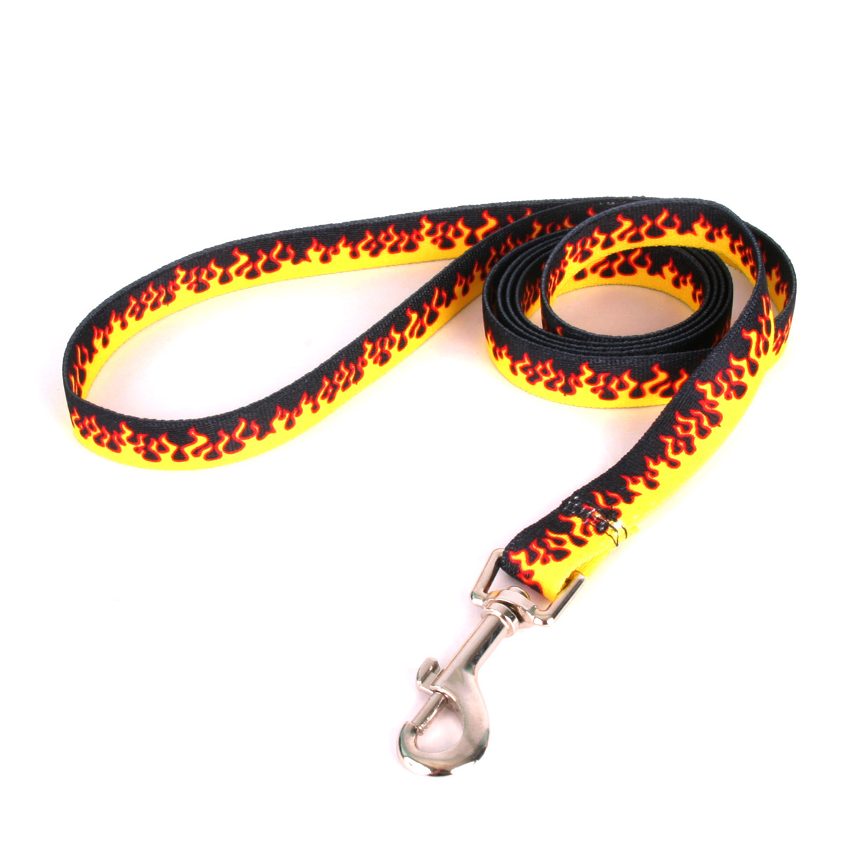 Red Flames Dog Leash by Yellow Dog