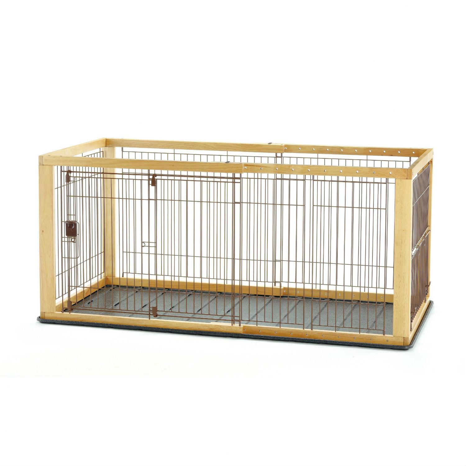 Richell Expandable Dog Crate - Natural
