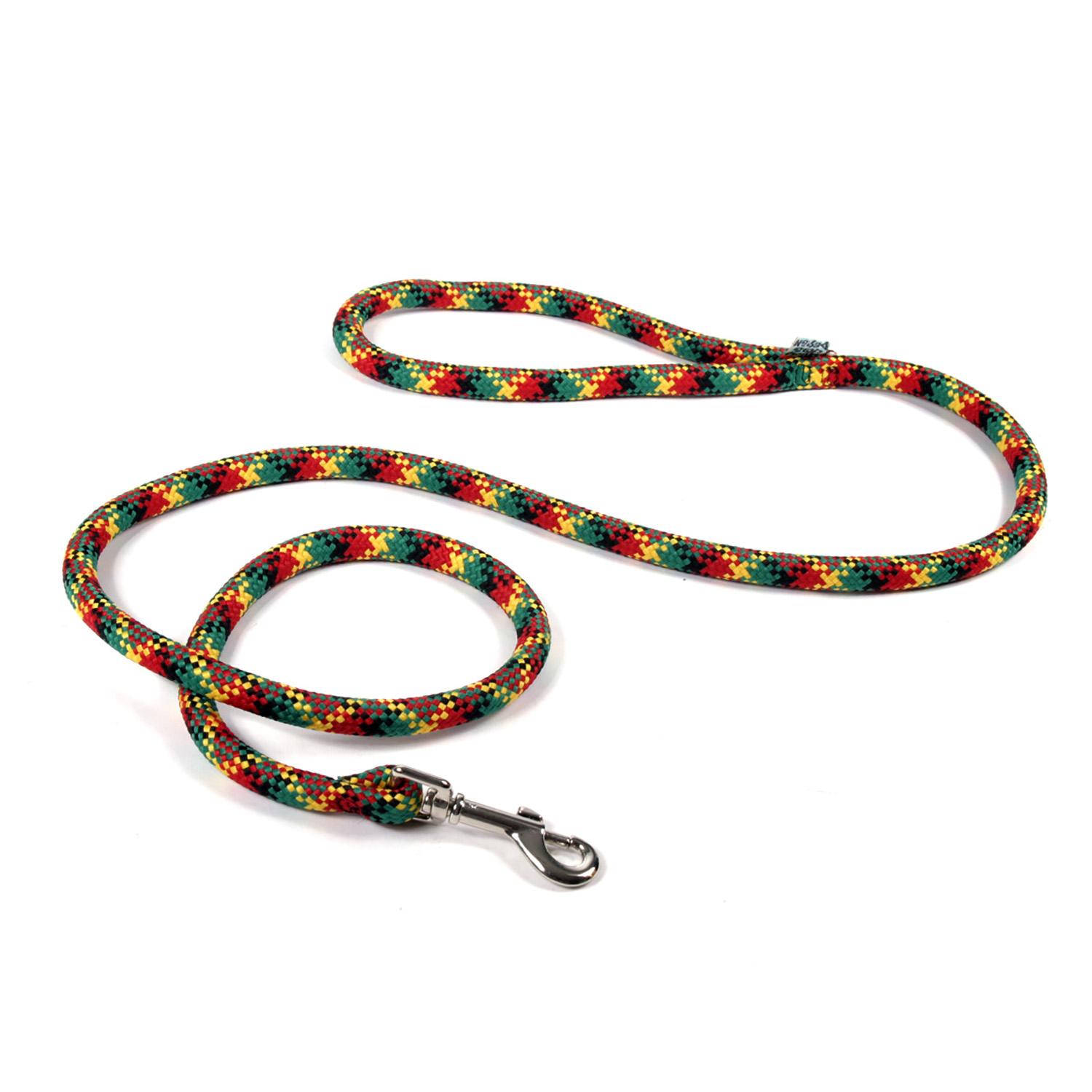 Round Braided Multicolor Dog Leash by Yellow Dog - Rasta
