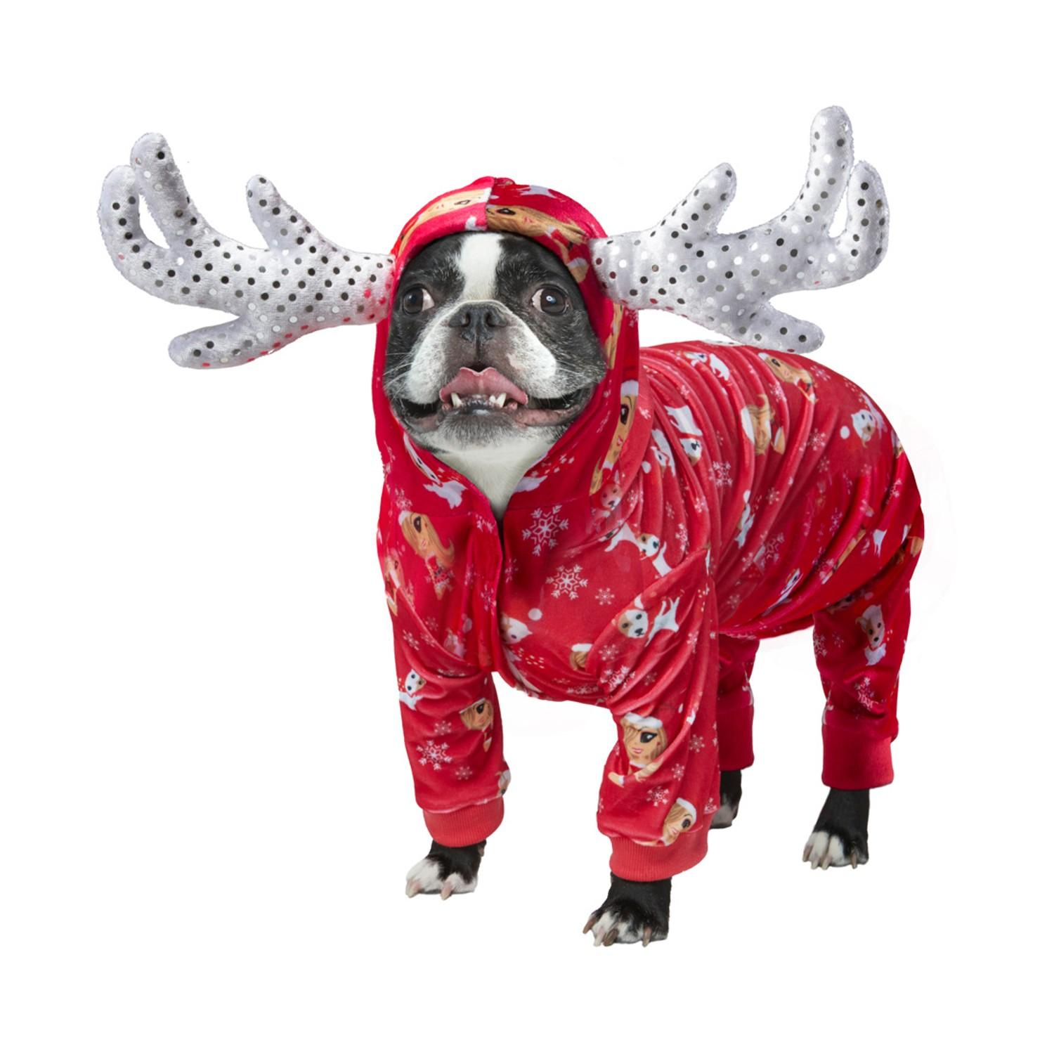 Rubies Mariah Carey Christmas Dog Pajamas with Antlers