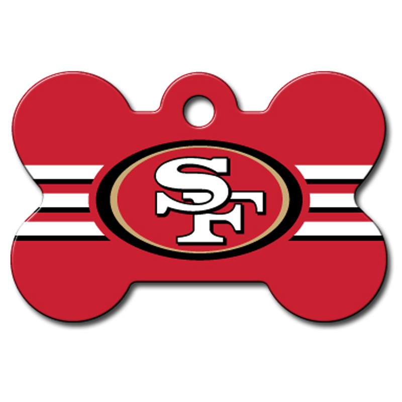 San Francisco 49ers Engravable Pet I.D. Tag - Bone