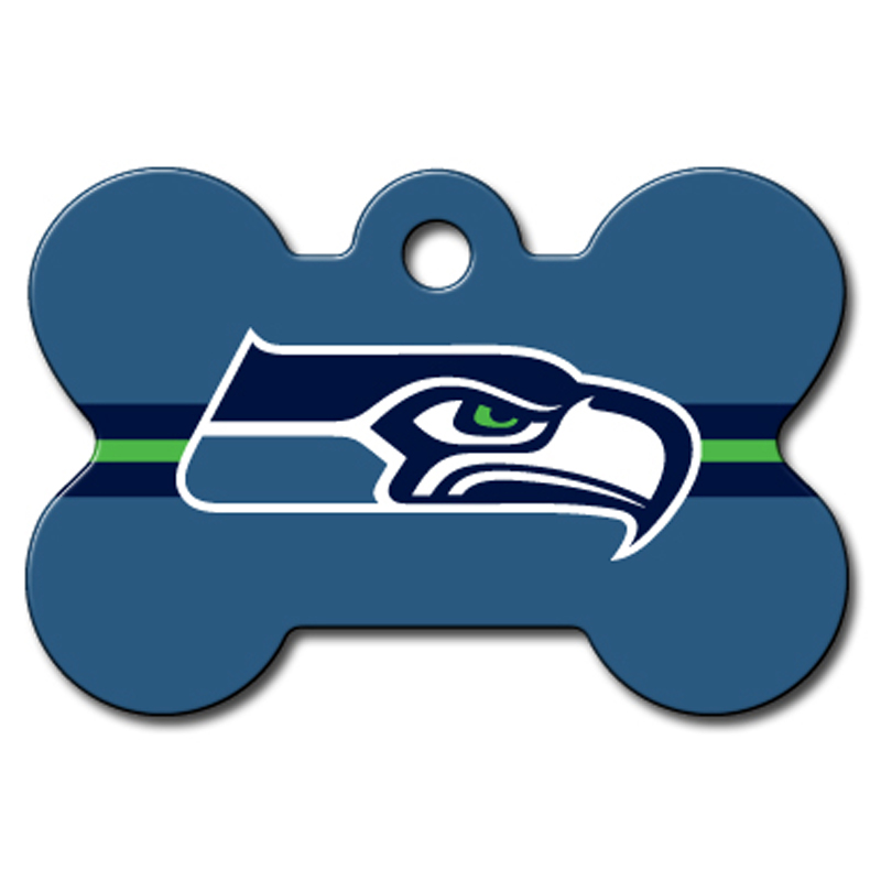 Seattle Seahawks Engravable Pet I.D. Tag - Bone