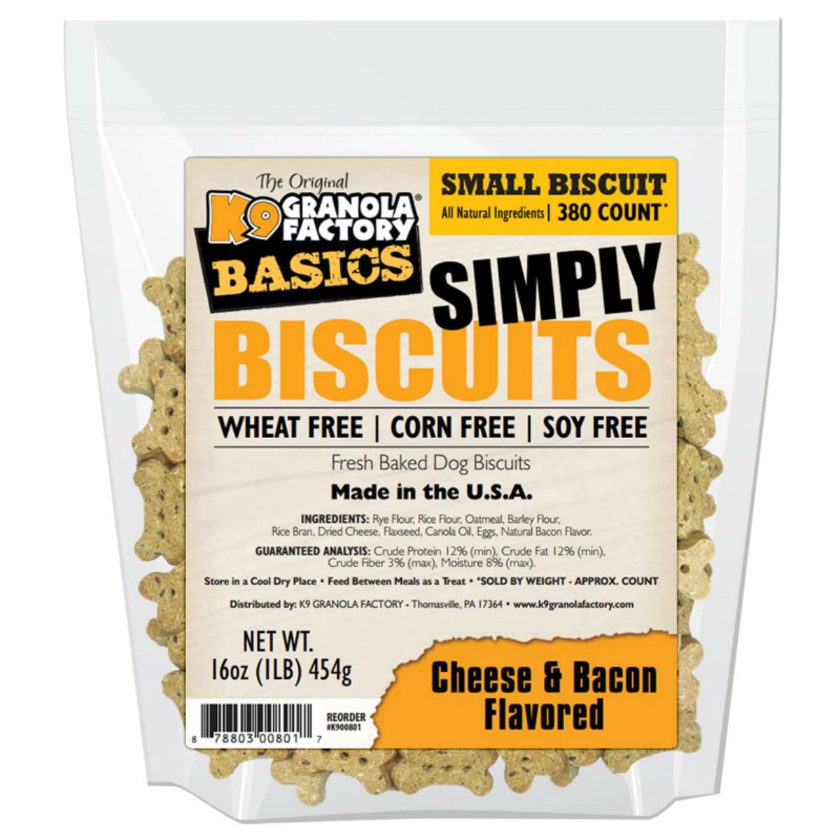 K9 Granola Factory Simply Biscuits Dog Treats - Cheese & Bacon