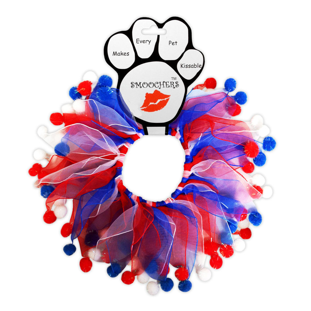 Smoochers Dog and Cat Scrunchie - Patriotic Fuzzy Wuzzy
