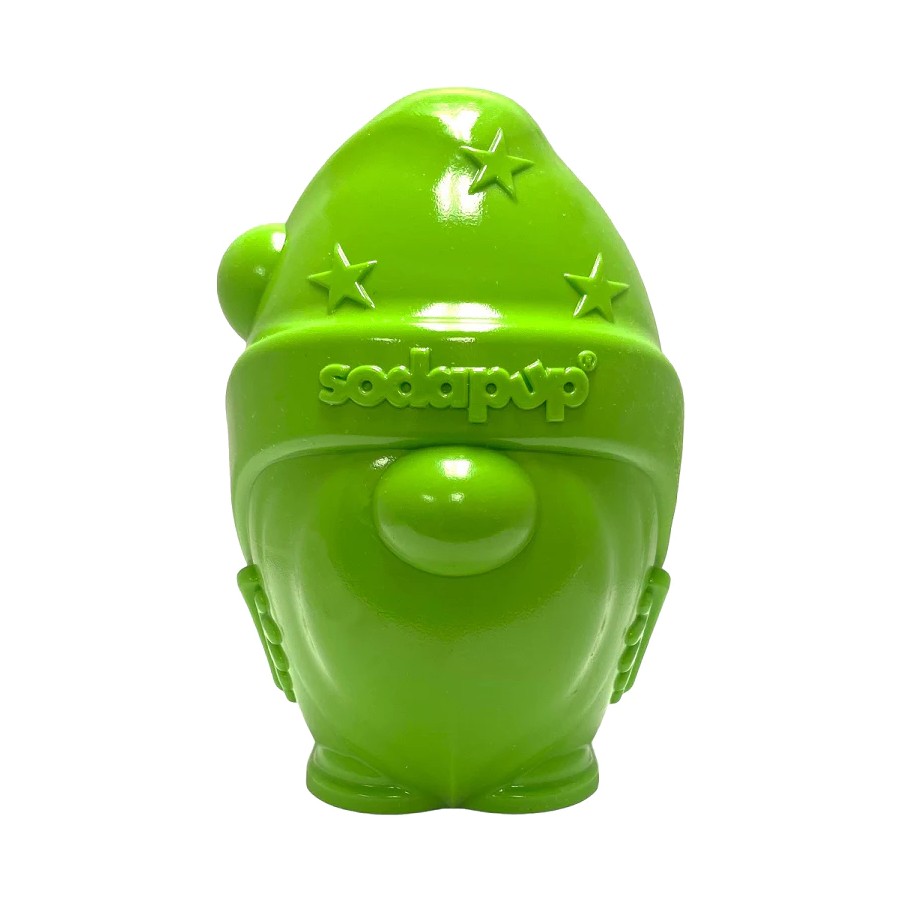 SodaPup PUP-X Synthetic Rubber Chew & Treat Dispenser Dog Toy - Green Gnome