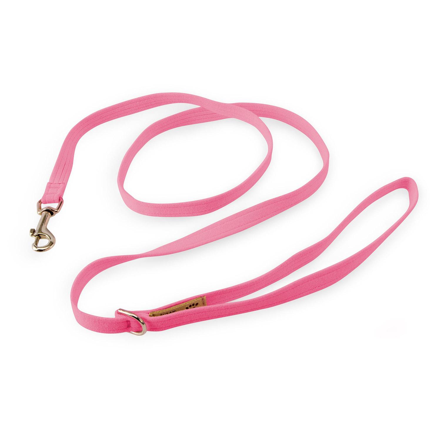 Susan Lanci Solid Ultrasuede Dog Leash - Perfect Pink