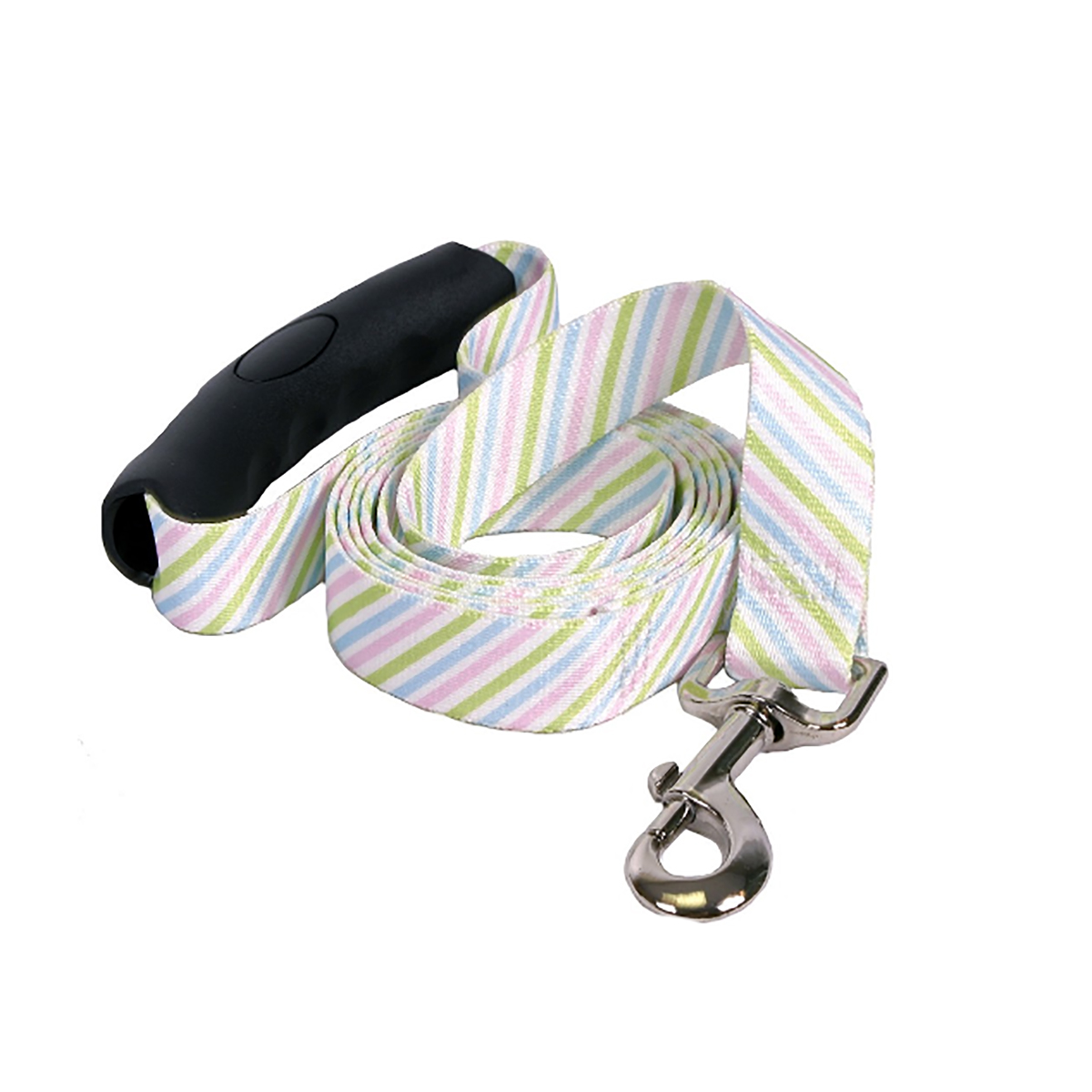 Southern Dawg Seersucker EZ-Grip Dog Leash by Yellow Dog - Pink, Blue and Green
