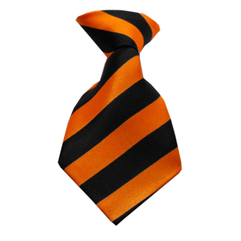 Striped Dog Neck Tie - Orange