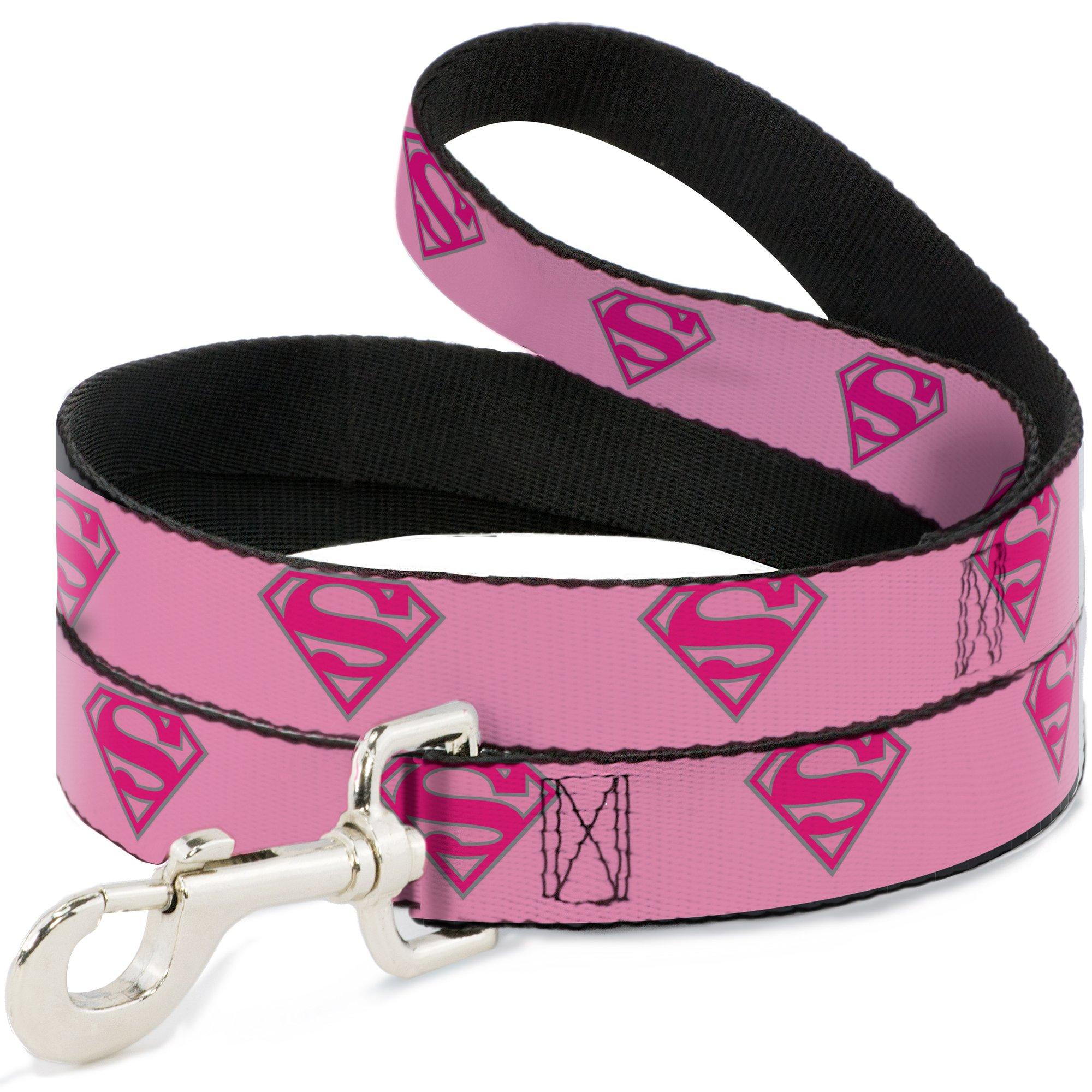 Superman Shield Dog Leash by Buckle-Down - Pink