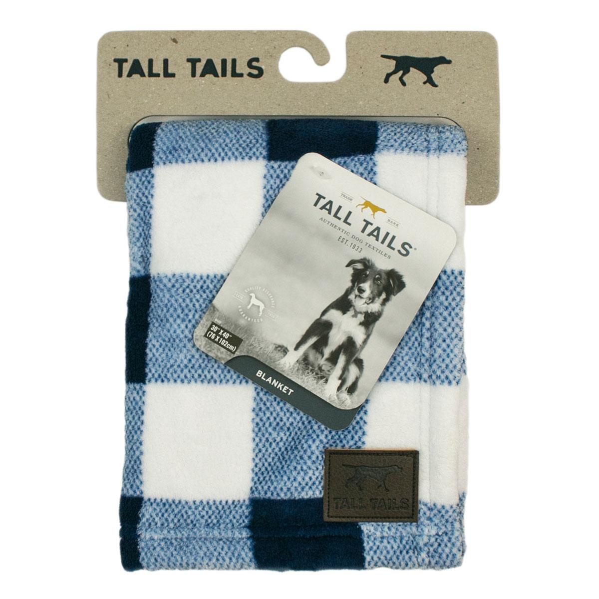 Tall Tails Navy Hunter's Plaid Fleece Dog Blanket