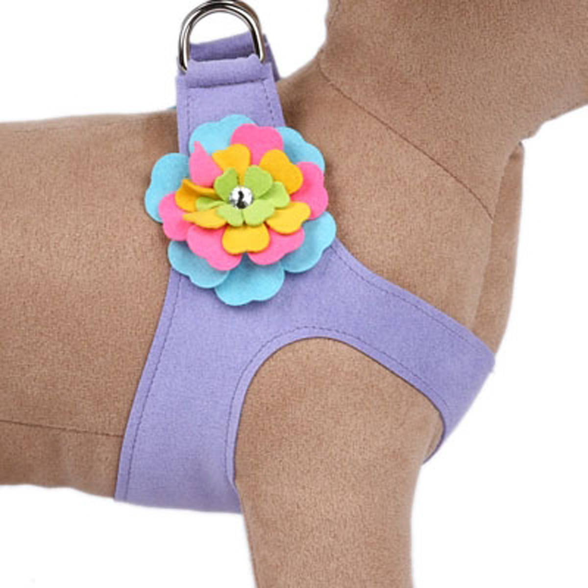 Susan Lanci Tinkie's Garden Fantasy Flower Step-In Dog Harness - French Lavender