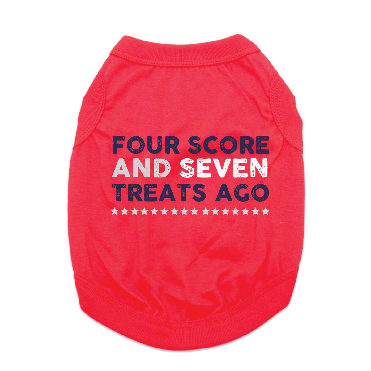 Four Score and Seven Treats Ago Dog Shirt - Red