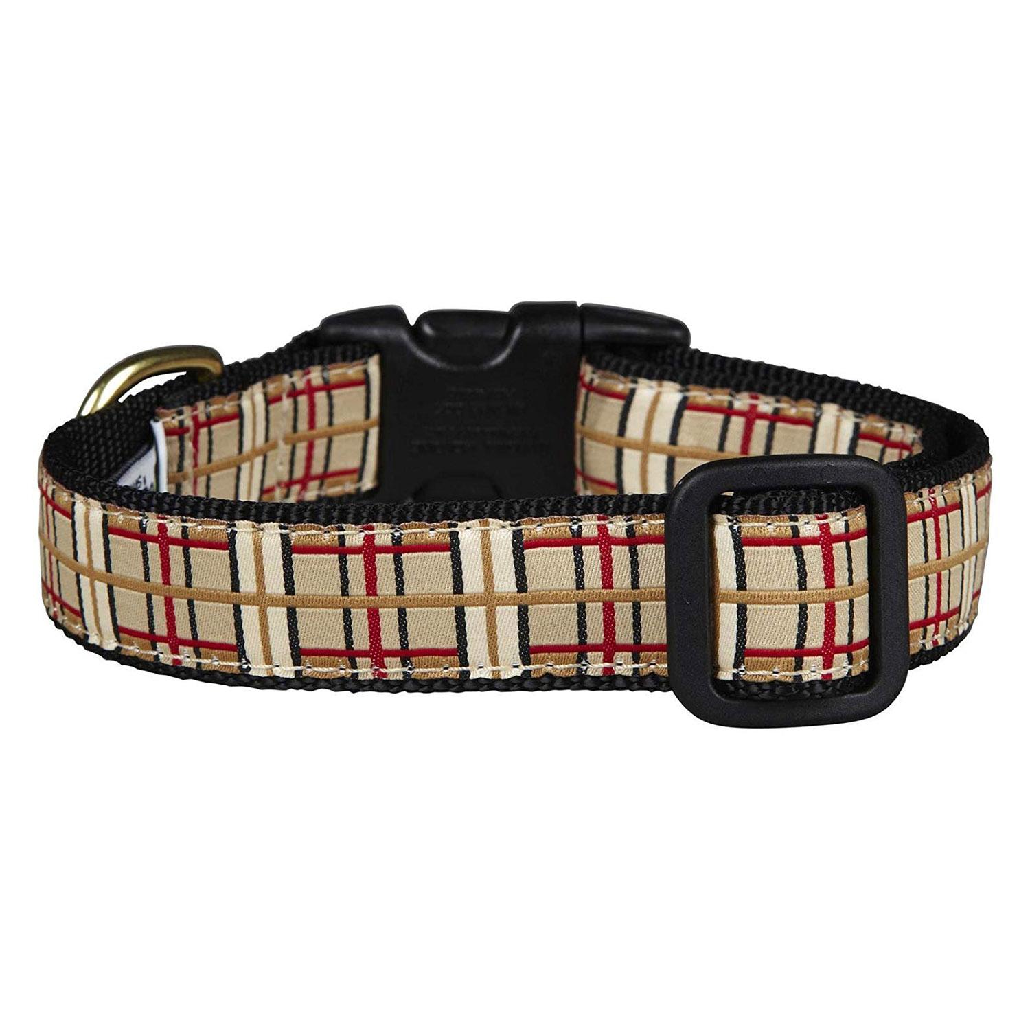 Up Country Tan Plaid Dog Collar