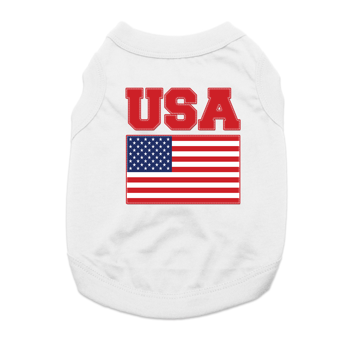 USA Flag Dog Shirt - White